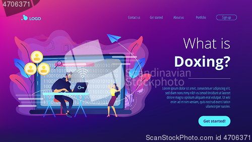 Image of Doxing concept landing page.