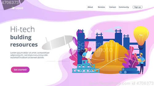 Image of Innovative construction materials concept landing page.