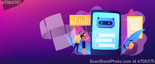 Image of Chatbot customer service concept banner header.