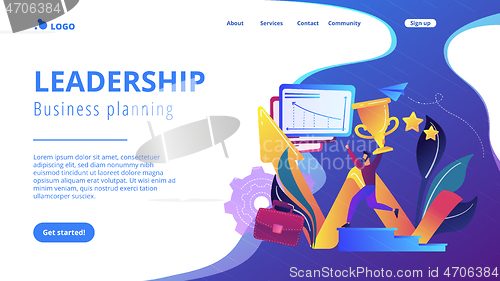 Image of Business success concept landing page.