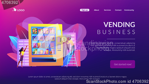 Image of Vending machine service concept landing page.