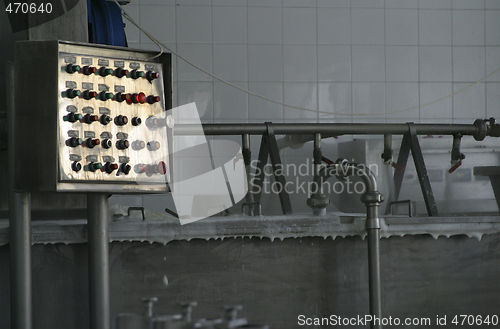 Image of industrial control system in modern dairy factory