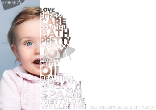 Image of Beauty children face portrait with perfect skin