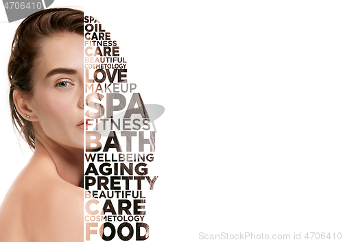 Image of Beauty woman face portrait with perfect skin