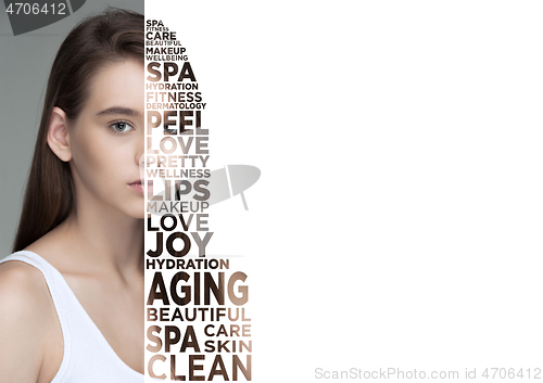 Image of Beauty woman face portrait with perfect skin