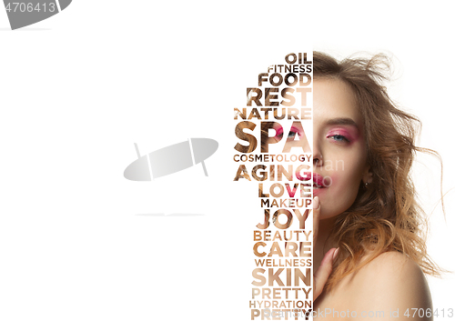 Image of Beauty woman face portrait with perfect skin