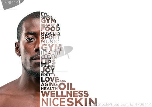 Image of Beauty man face portrait with perfect skin