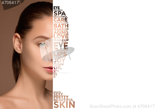 Image of Beauty woman face portrait with perfect skin