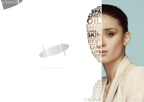 Image of Beauty woman face portrait with perfect skin