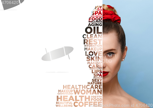 Image of Beauty woman face portrait with perfect skin