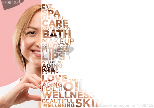 Image of Beauty woman face portrait with perfect skin