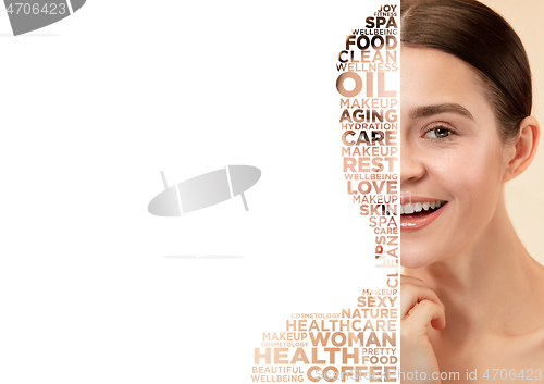 Image of Beauty woman face portrait with perfect skin