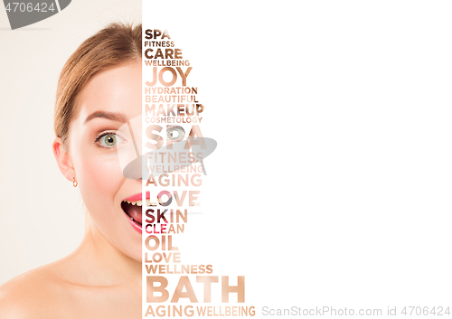 Image of Beauty woman face portrait with perfect skin