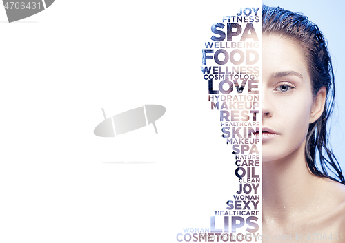 Image of Beauty woman face portrait with perfect skin