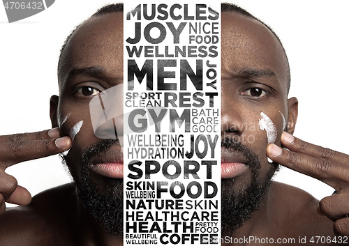 Image of Beauty man face portrait with perfect skin