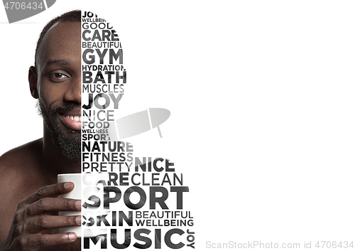 Image of Beauty man face portrait with perfect skin