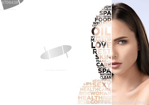 Image of Beauty woman face portrait with perfect skin