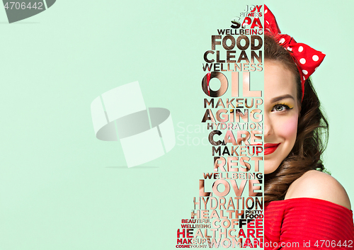 Image of Beauty woman face portrait with perfect skin
