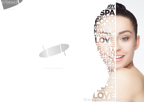 Image of Beauty woman face portrait with perfect skin