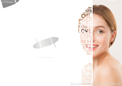 Image of Beauty woman face portrait with perfect skin