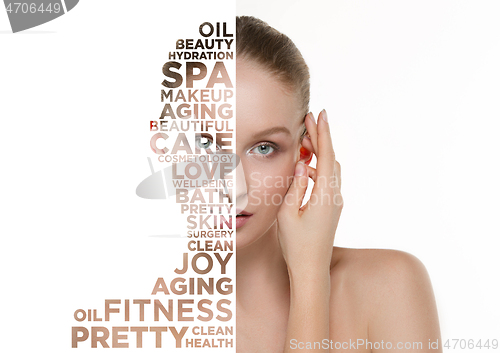 Image of Beauty woman face portrait with perfect skin