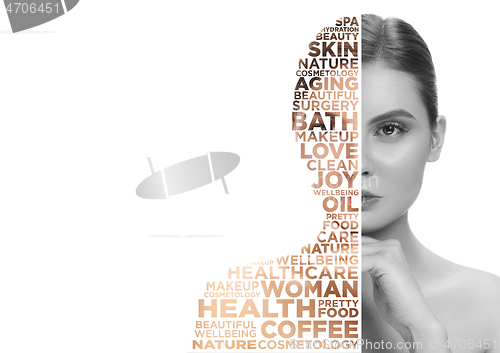 Image of Beauty woman face portrait with perfect skin