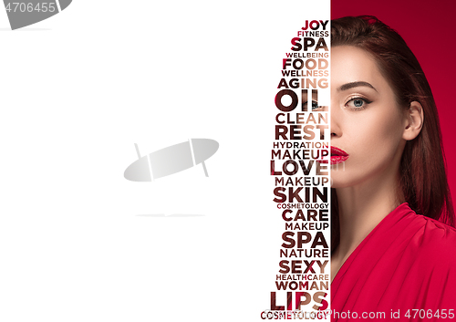 Image of Beauty woman face portrait with perfect skin