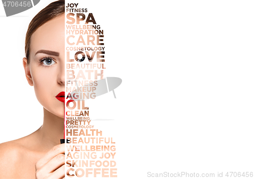 Image of Beauty woman face portrait with perfect skin