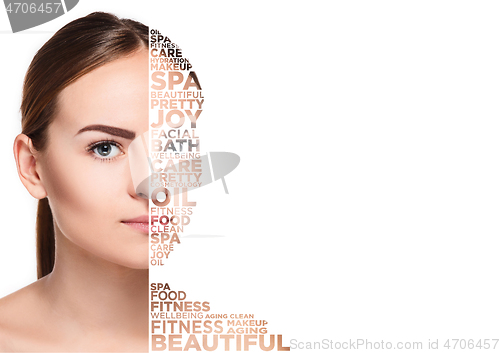 Image of Beauty woman face portrait with perfect skin