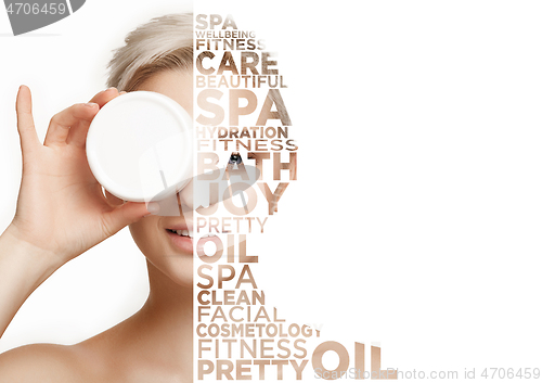 Image of Beauty woman face portrait with perfect skin