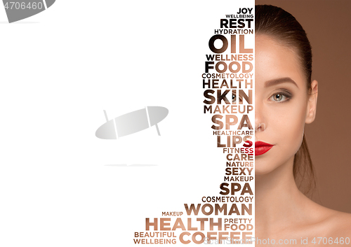 Image of Beauty woman face portrait with perfect skin