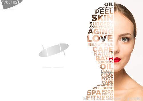 Image of Beauty woman face portrait with perfect skin