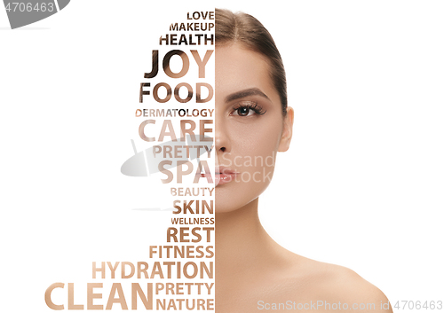 Image of Beauty woman face portrait with perfect skin