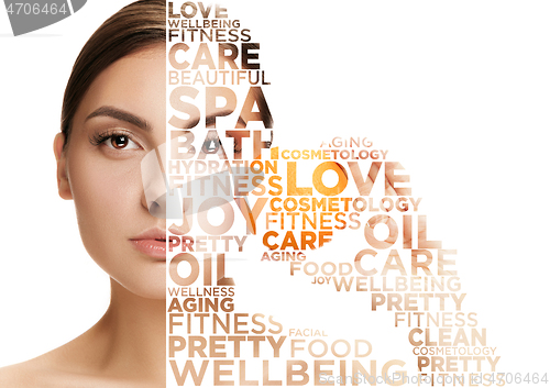 Image of Beauty woman face portrait with perfect skin