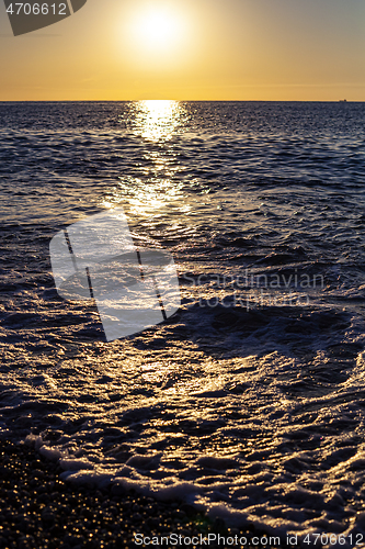 Image of Red sunset over the sea. Beautiful sunset.