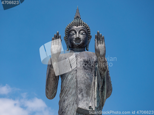 Image of Buddha image at a Buddhist temple in Thailand.