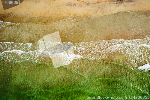 Image of Abstract wave sea beach on top view.