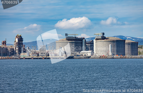 Image of Hammerfest Island Muolkkut Northern Norway, gas processing plant