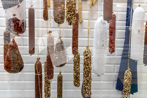 Image of Sausage in a shop window.