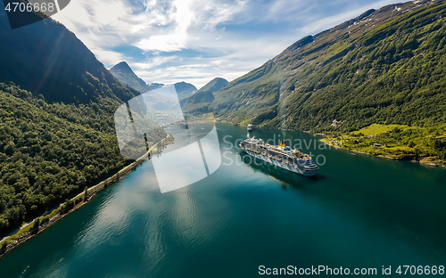 Image of Geiranger fjord, Beautiful Nature Norway.