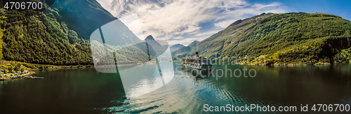 Image of Geiranger fjord, Beautiful Nature Norway.