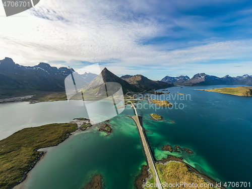 Image of Fredvang Bridges Panorama Lofoten islands