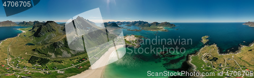 Image of Panorama Beach Lofoten archipelago islands beach