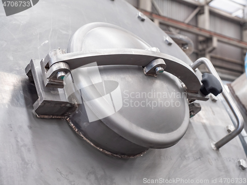 Image of Stainless steel hatch on a vacuum dryer