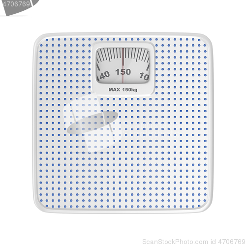 Image of Top view of analog bathroom scale