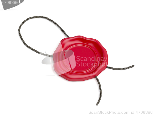 Image of Red wax seal with rope