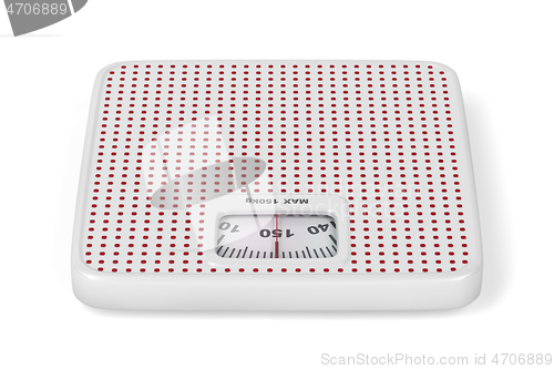 Image of White mechanical weighing scale