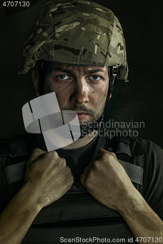 Image of Portrait of young male soldier