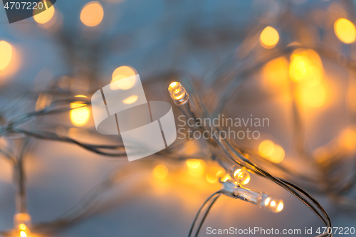 Image of close up of electric garland lights