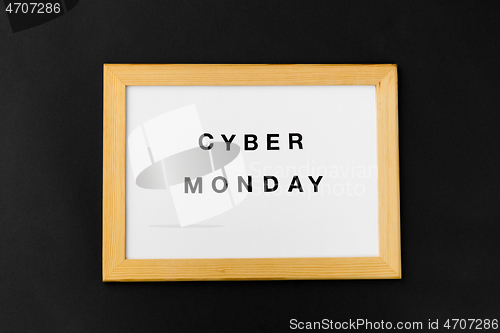 Image of magnetic board with cyber monday words